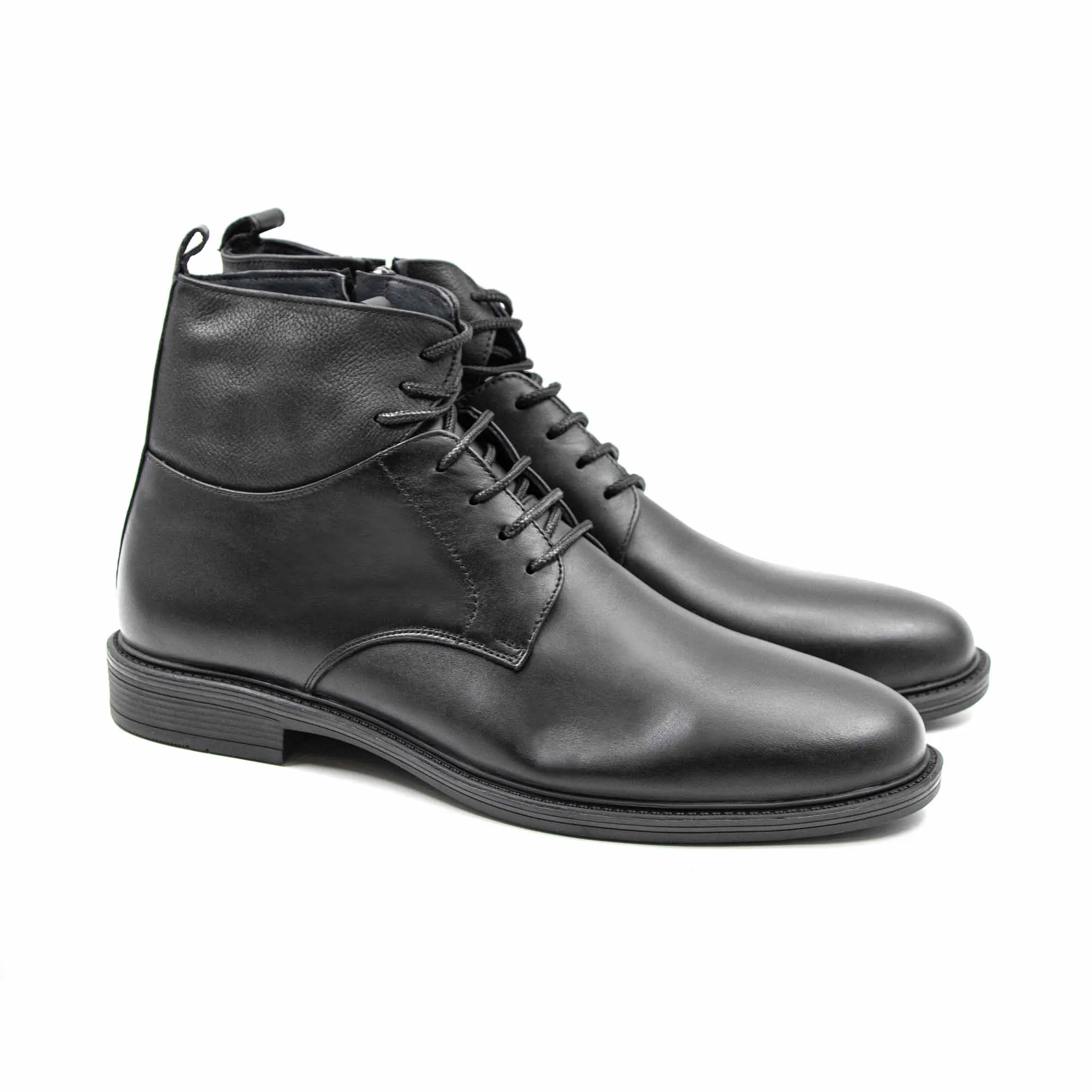 نیم بوت مردانه چرم ساده بندی زیپی کد DIXON 